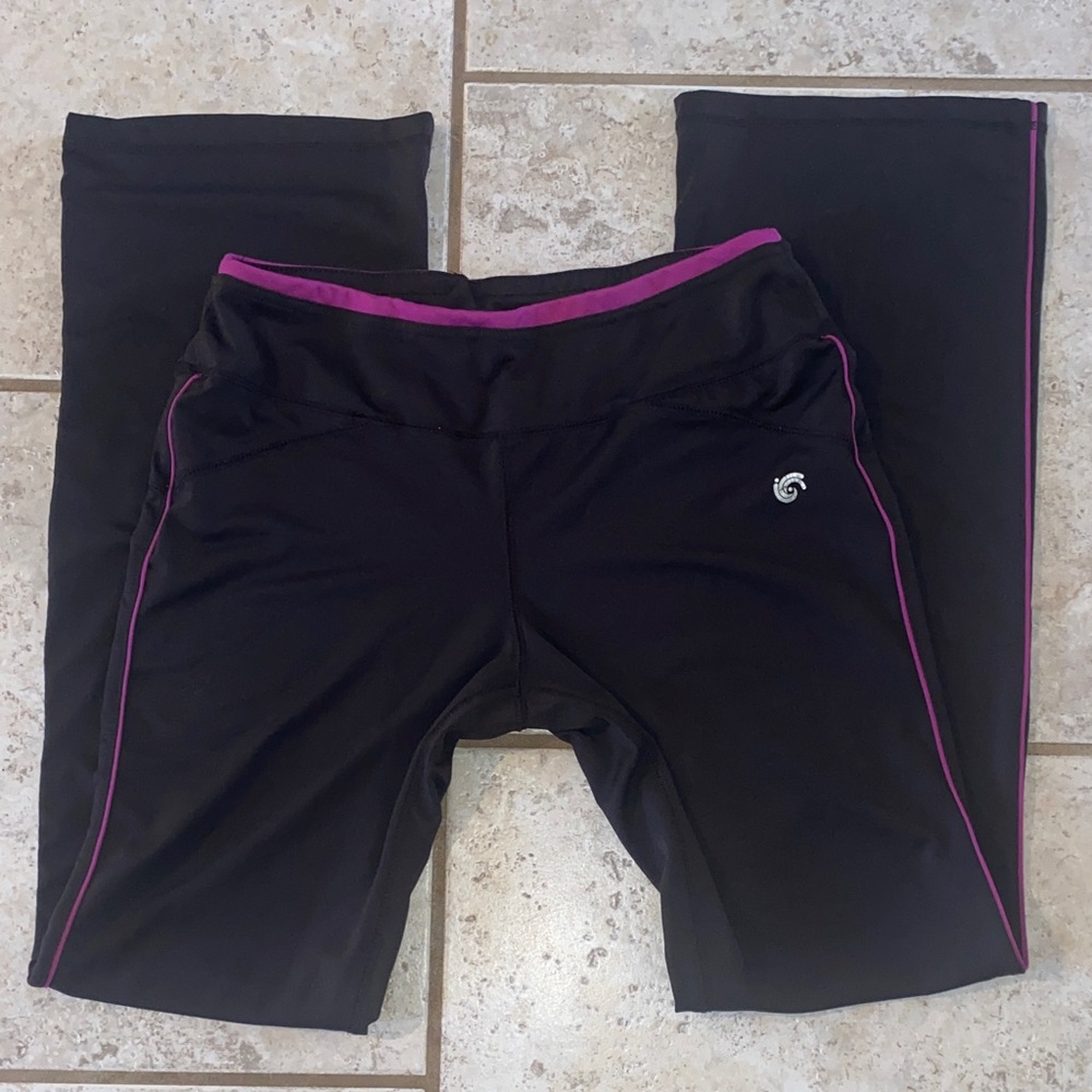New York & co, Dark Brown Leggings with Pink Trim. Sz Small